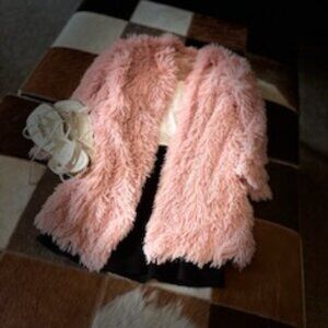 Fluffy dress coat